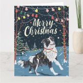 Border Collie tijdens de kerstdagen Kaart (Voorkant)