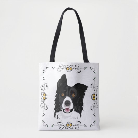 Border Collie Tote Bag (Voorkant)