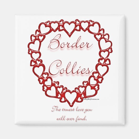 Border Collie True Love Magneet (Voorkant)