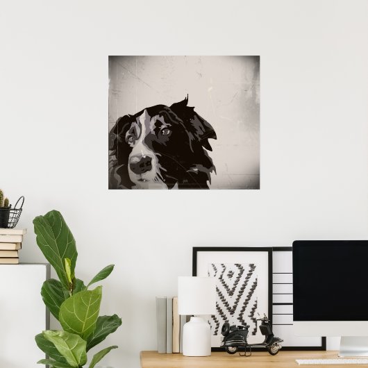 Border Collie urban no. 1 art poster (Thuiskantoor)
