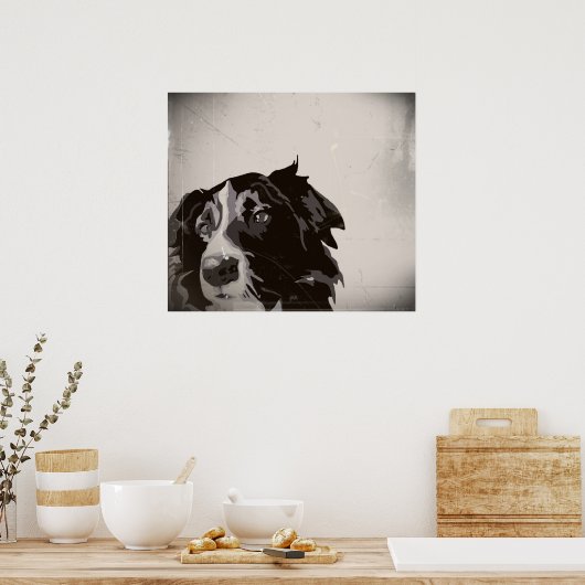 Border Collie urban no. 1 art poster (Keuken)