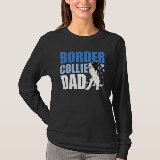 Border Collie Vader Hond Vaderdag Border Collie T-shirt (Voorkant)