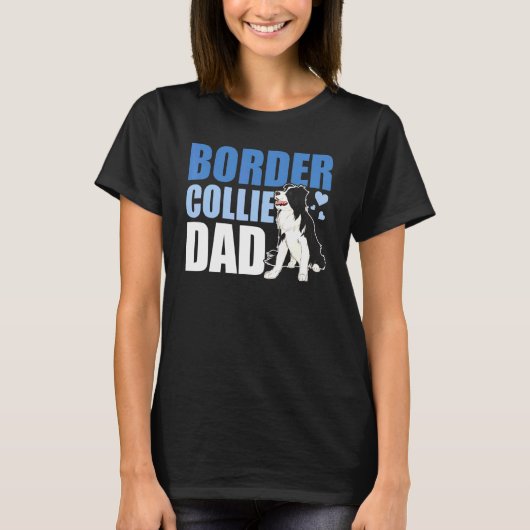 Border Collie Vader Hond Vaderdag Border Collie T-shirt (Voorkant)