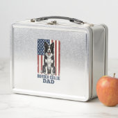 Border Collie Vader Patriottische Vintage Hond Shi (In situ)