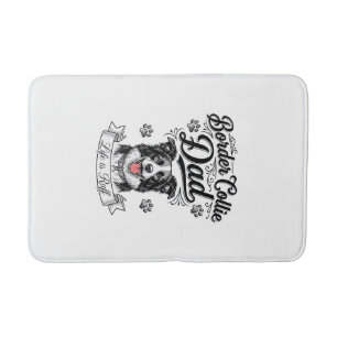 Border Collie Vader Vintage Gravure Hond Shirt Ont Badmat