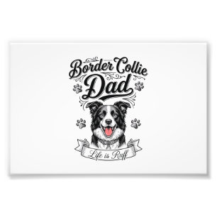 Border Collie Vader Vintage Gravure Hond Shirt Ont Foto Afdruk