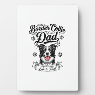 Border Collie Vader Vintage Gravure Hond Shirt Ont Fotoplaat