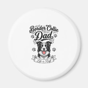 Border Collie Vader Vintage Gravure Hond Shirt Ont Magneet