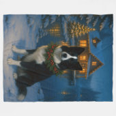 Border Collie Vakantie  Fleece Deken (Voorkant (Horizontaal))