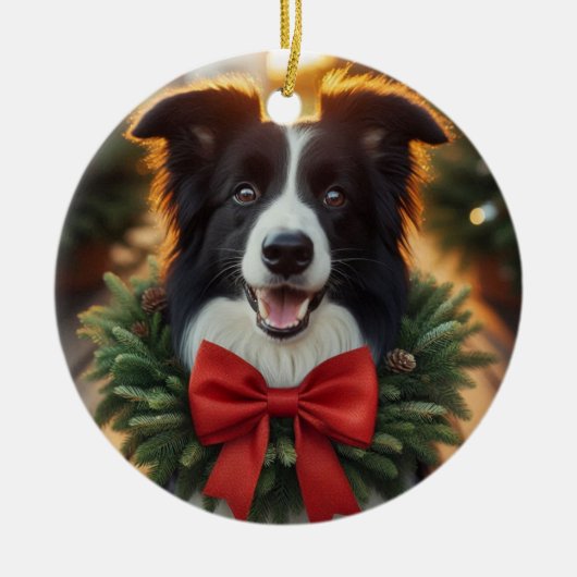 Border Collie vakantie ornament (Voorkant)
