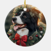 Border Collie vakantie ornament (Achterkant)