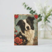 Border Collie Valentijnsdag Briefkaart (Staand voorkant)