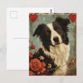Border Collie Valentijnsdag Briefkaart (Voorkant / Achterkant)