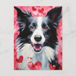 Border Collie Valentijnsdag Briefkaart