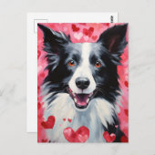 Border Collie Valentijnsdag Briefkaart (Voorkant / Achterkant)