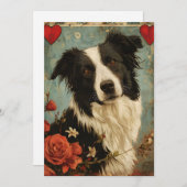 Border Collie  Valentijnsdag Feestdagenkaart (Voorkant / Achterkant)