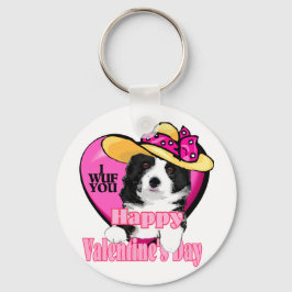 Border Collie Valentijnsdag Gifts Sleutelhanger
