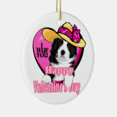 Border Collie Valentijnsdag Keramisch Ornament (Rechts)