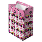 Border Collie Valentijnsdag Medium Cadeauzakje (Voorkant Gekanteld)