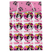 Border Collie Valentijnsdag Medium Cadeauzakje (Voorkant)