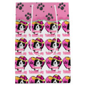 Border Collie Valentijnsdag Medium Cadeauzakje (Achterkant)