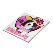 Border Collie Valentijnsdag Tegeltje (Zijkant)