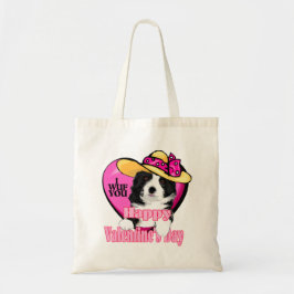 Border Collie Valentijnsdag Tote Bag