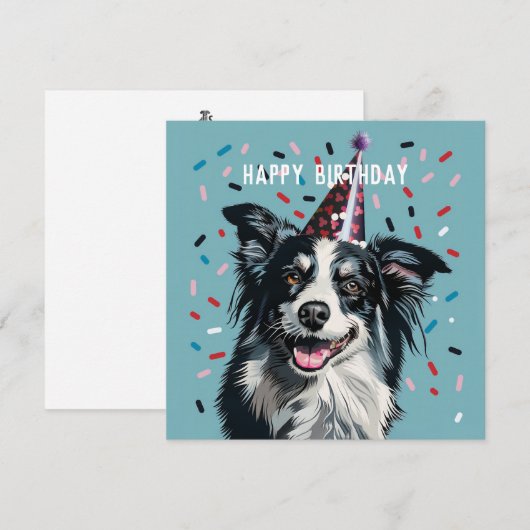 Border Collie Verjaardagskaart (Voorkant / Achterkant)