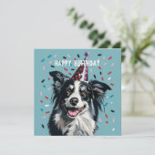 Border Collie Verjaardagskaart (Staand voorkant)
