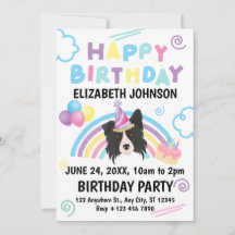 Border Collie Verjaardagsuitnodiging