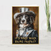 Border Collie Victoriaanse Outfit CF5 Aangepaste N Kaart (Voorkant)