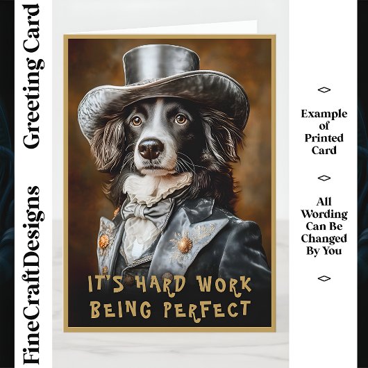 Border Collie Victoriaanse Outfit CF5 Aangepaste N Kaart