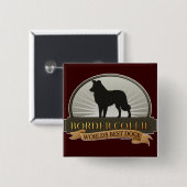 Border Collie Vierkante Button 5,1 Cm (Voorkant /achterkant)