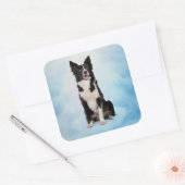 Border Collie Vierkante Sticker (Envelop)