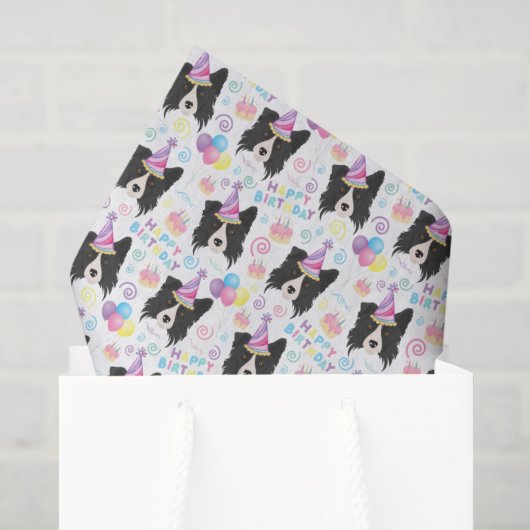 Border Collie Vloeipapier Tissuepapier (Cadeauzakje)