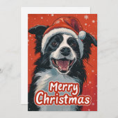Border Collie Vrolijk kerstfeest Feestdagenkaart (Voorkant / Achterkant)