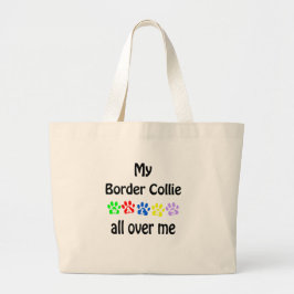 Border Collie wandelingen ontwerp Grote Tote Bag