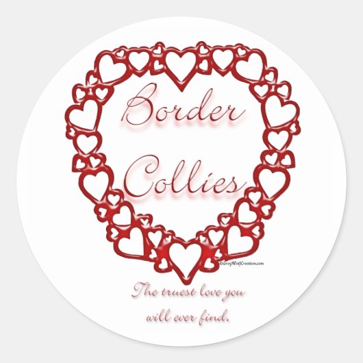 Border Collie Ware Liefde - Sticker (Voorkant)