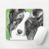 Border Collie Watercolor Muismat (Met muis)