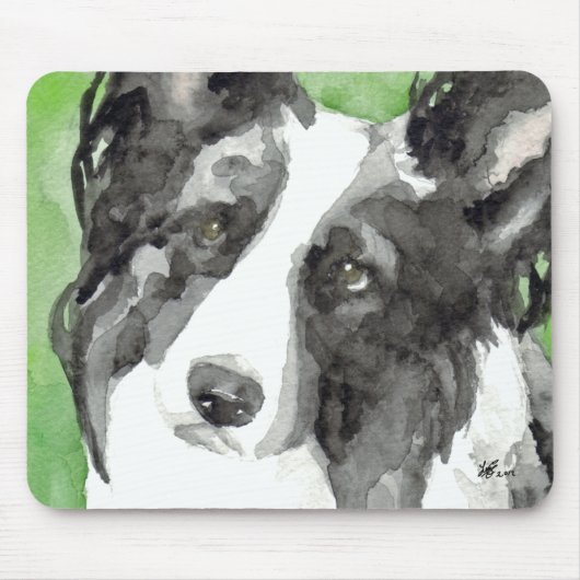 Border Collie Watercolor Muismat (Voorkant)