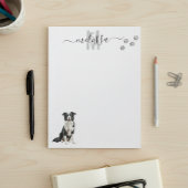 Border Collie Waterverf Monogram Gepersonaliseerd Notitieblok