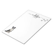 Border Collie Waterverf Monogram Gepersonaliseerd Notitieblok (Schuin)