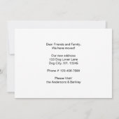 Border Collie We hebben Cute Dog Moving Aankondiging (Achterkant)