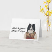 Border Collie Wenskaart~Vaderdag Kaart (Gele Bloem)