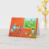 Border Collie Wenskaarten Kaart (Gele Bloem)