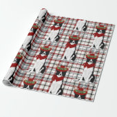 Border Collie Westerne Holiday Pond Kerstmis Cadeaupapier (Uitgerold)