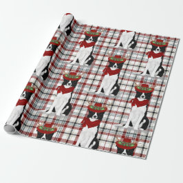 Border Collie Westerne Holiday Pond Kerstmis Cadeaupapier