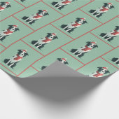 Border Collie Winter Patroon Cadeaupapier (Hoek)