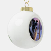 Border Collie With Christmas Lights Holiday Keramische Bal Ornament (Links)