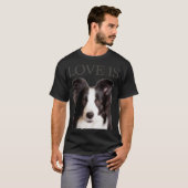 Border Collie Women Mannen Kinder Love Dog Mam Pap T-shirt (Voorkant volledig)